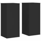 Cumpara ieftin Suporturi de plante, 2 buc., negru, 30x30x70 cm, lemn prelucrat