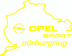 Sticker auto &amp;quot;Opel sport circuit&amp;#039;&amp;#039;, 21x17cm, Galben foto