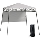 Outsunny Cenador Pliabil 220x220x200 cm cu 1 Perete Lateral Geantă de Transport Impermeabilă și Protecție UV50+ Alb | Aosom Romania