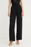 BOSS pantaloni culoarea negru, lat, high waist, 50545544