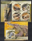 Sierra Leone 2016 - Crocodili, Colita + Bloc, Cota 22 Euro (Tiraj 1000 - Vezi Numerotarea !!!), MNH