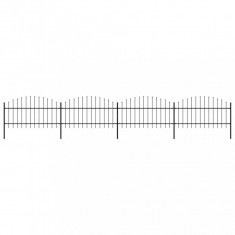 vidaXL Gard de gradina cu varf suli?a, negru, (1-1,25) x 6,8 m, o?el foto