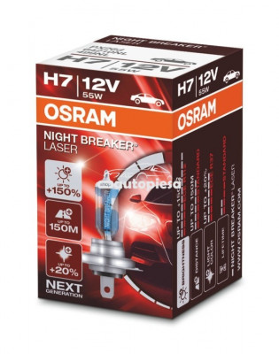 Bec Osram H7 Night Breaker Laser Next Gen (+150% lumina) 12V 55W 64210NL foto