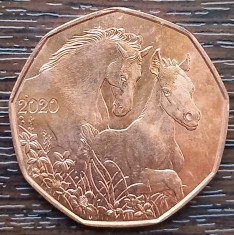 (S) MONEDA AUSTRIA - 5 EURO 2020, MONEDA DE PASTE, PRIETENI PENTRU VIATA, CUPRU