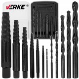 Trusa Extractoare Suruburi Rupte Verke, Burghie HSS, Filet Invers, 12 Piese