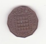 Marea Britanie 3 pence 1955 -without &#039;BRITT:OMN&#039;., Europa