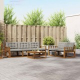 vidaXL Set de canapele de exterior 6 pcs Gri natural și deschis 3369190