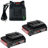 Bosch GBA + GAL 18V-20 - Set 2 acumulatori si incarcator Li-Ion 18 V 2 Ah