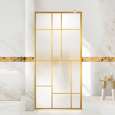 Paravan dus walk-in Aqua Roy Gold, Urban auriu, sticla 8 mm mata, securizata anticalcar, 110x195 cm foto