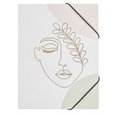 Mapă Carton, Model Abstract, Alb Auriu, 24x32cm, Elastic, Oem