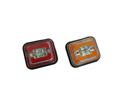 Lampa LED pozitie +semnalizare 24 SMD Cod: 4024A-2 Lumina: alb stroboscopic + galben Voltaj: 12v-24V Automotive TrustedCars foto