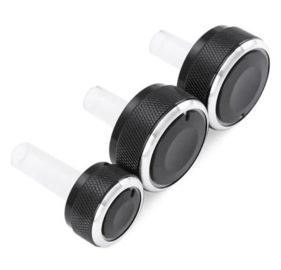 Set 3 butoane cromate AC pentru VW Passat Golf Bora Audi A3 Seat Skoda foto