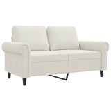 Cumpara ieftin Canapea cu 2 locuri, crem, 120 cm, catifea