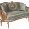 Sofa Rococo din lemn masiv cu tapiterie gri CAT707