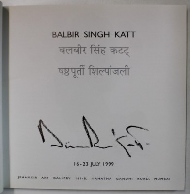 BALBIR SINGH KATT, ( SCULPTOR INDIAN ) , ALBUM DE ARTA , 1999 foto