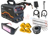 495A *PACHET* Aparat de sudura cu sarma tip invertor 495A, MMA/MIG/FCAW/TIG, + Ochelari automati + Sarma sudura flux + x2 pachete elctrozi + x4 suport
