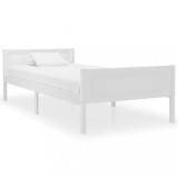 VidaXL Cadru de pat, alb, 90x200 cm, lemn masiv de pin