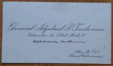 Carte de vizita General Adjutant P. Teodorescu, secretar de stat M.A.N., cu text olograf