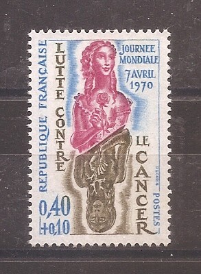 Franta 1970 - Ziua OMS &amp;bdquo;Lupta &amp;icirc;mpotriva cancerului&amp;rdquo;, MNH foto