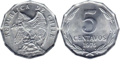 Chile 1976 - 5 centavos UNC foto