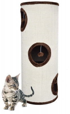 Tunel de zg&amp;acirc;rieturi pentru pisici maro și crem 100 cm foto
