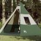 vidaXL Cort de camping tipi pentru 7 persoane, verde, impermeabil 94427