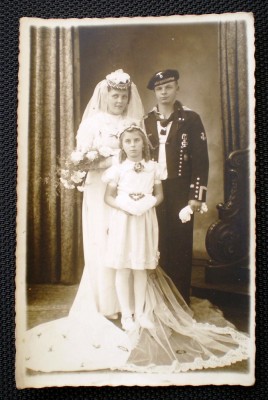 P.390 CP FOTOGRAFIE MILITAR CUNUNIE MARINAR GERMAN KRIEGSMARINE EISERNES KREUZ foto