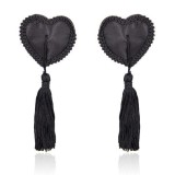 Ornamente Sfarcuri Red Heart Nipple Pasties cu Ciucuri - Negre