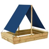 Cumpara ieftin Groapa de nisip cu acoperis, 160x100x133 cm, lemn de pin tratat