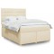 vidaXL Pat continental cu saltea, crem, 140x200 cm, material textil 3293608