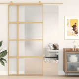 VidaXL Ușă glisantă, auriu, 102,5x205 cm, sticlă ESG mată și aluminiu