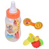 Biberon cu jucării zornăitoare și de dentiție, set 4 buc, multicolor, CMCLASS