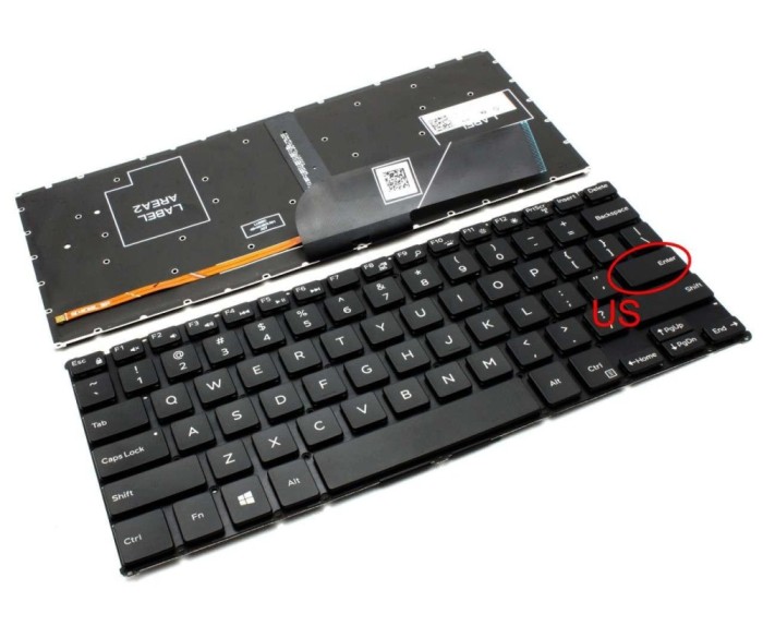 Tastatura Dell Latitude 11 5175 iluminata layout US fara rama enter mic, Latitude 11 5179 iluminata layout US