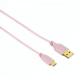 Cablu de date Hama Flexi-Slim USB-C aurit 0.75m Roz