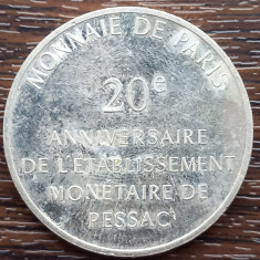 (A174) MEDALIE DIN ARGINT FRANTA - 20 ANI DE LA INFIINTAREA MONETARIEI PESSAC