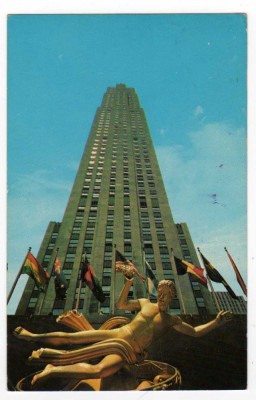 USA NEW YORK CLADIREA ROCKEFELLER CENTER STATUIA PROMETHEUS foto