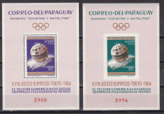 Paraguay 1964 cosmos sport olimpiada MI bl.54,55 MNH w60 foto