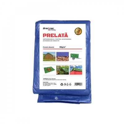 Prelata cu ochiuri de prindere 80g m2 albastra 4x5m Breckner Germany foto