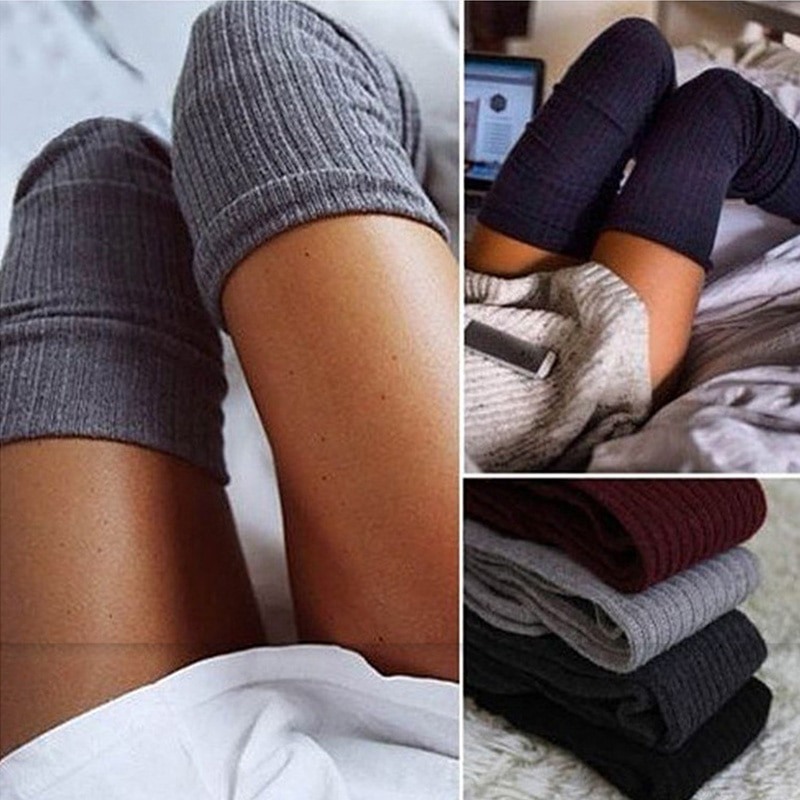 Sosete Stockings Peste Over Knee Fashion Sexy, Bej, Visiniu | Okazii.ro
