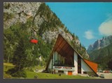 CPIB 25272 CARTE POSTALA - DOLOMITI, TELECABINA MARMOLADA, STATIA DE PLECARE MALAGA CIAPELA, CIRCULATA, 1984, STAMPILE, TIMBRU