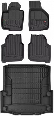 Set Covorase Auto Cauciuc Negro Skoda Superb 2 3T 2008-2015 Sedan / Liftback Pro Line Tip Tavita 3D 3D407428 + Tavita Portbagaj Negro Skoda Superb 2 8 foto