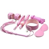 Cumpara ieftin Set Bondage Erotica Fetish Art, Piele Roz, 8 piese