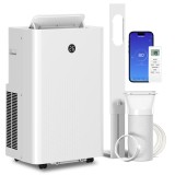 HOMCOM Aparat de aer condiționat portabil de 12.000 BTU, climatizator 4-&icirc;n-1 cu control WiFi și vocal, răcire, dezumidificator, ventilator, mod somn |