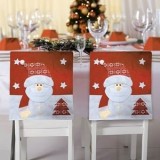 Husa Decorativa pentru Spatar Scaun de Craciun Rosie Mos Craciun 3D 50cm, CMCLASS