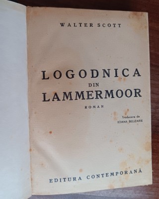 myh 50f - Walter Scott - Logodnica din Lammermoor - Ed 1943 foto