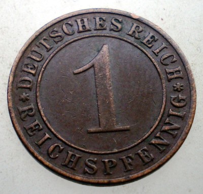 B.237 GERMANIA WEIMAR 1 REICHSPFENNIG 1935 D foto