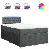 Cumpara ieftin Pat box spring cu saltea, gri inchis, 120x200 cm, textil