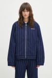 adidas Originals Pinstripe H Jacket culoarea albastru marin, de tranzitie, JJ3477