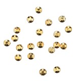 Decorațiuni nail art 1,5mm - strasuri rotunde &icirc;ntr-un săculeț, galben-aurii, 20buc, INGINAILS