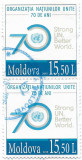 Moldova - A 75-a aniversare a Natiunilor Unite, 2015 - bloc de 2, obliterat, Organizatii internationale, Stampilat